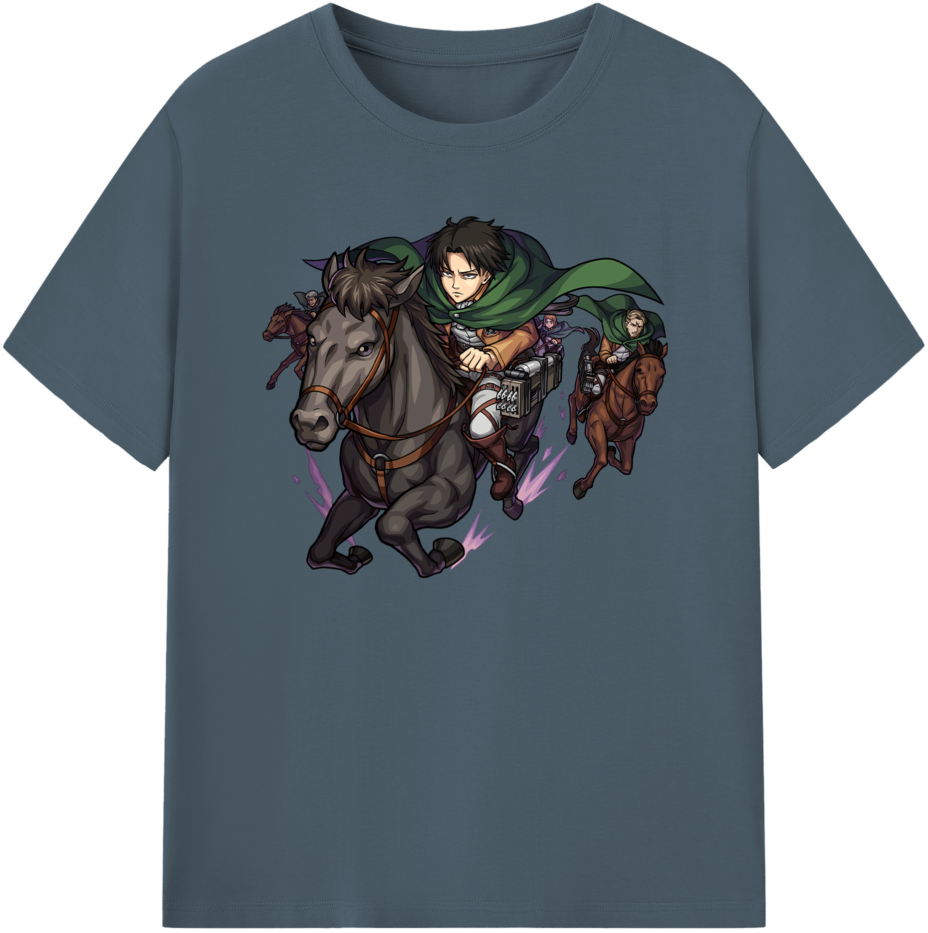 （画像用） 進撃の巨人 リヴァイ·アッカーマン Attack on Titan Levi Ackerman 綿100％半袖Tシャツ（フロントプリント）